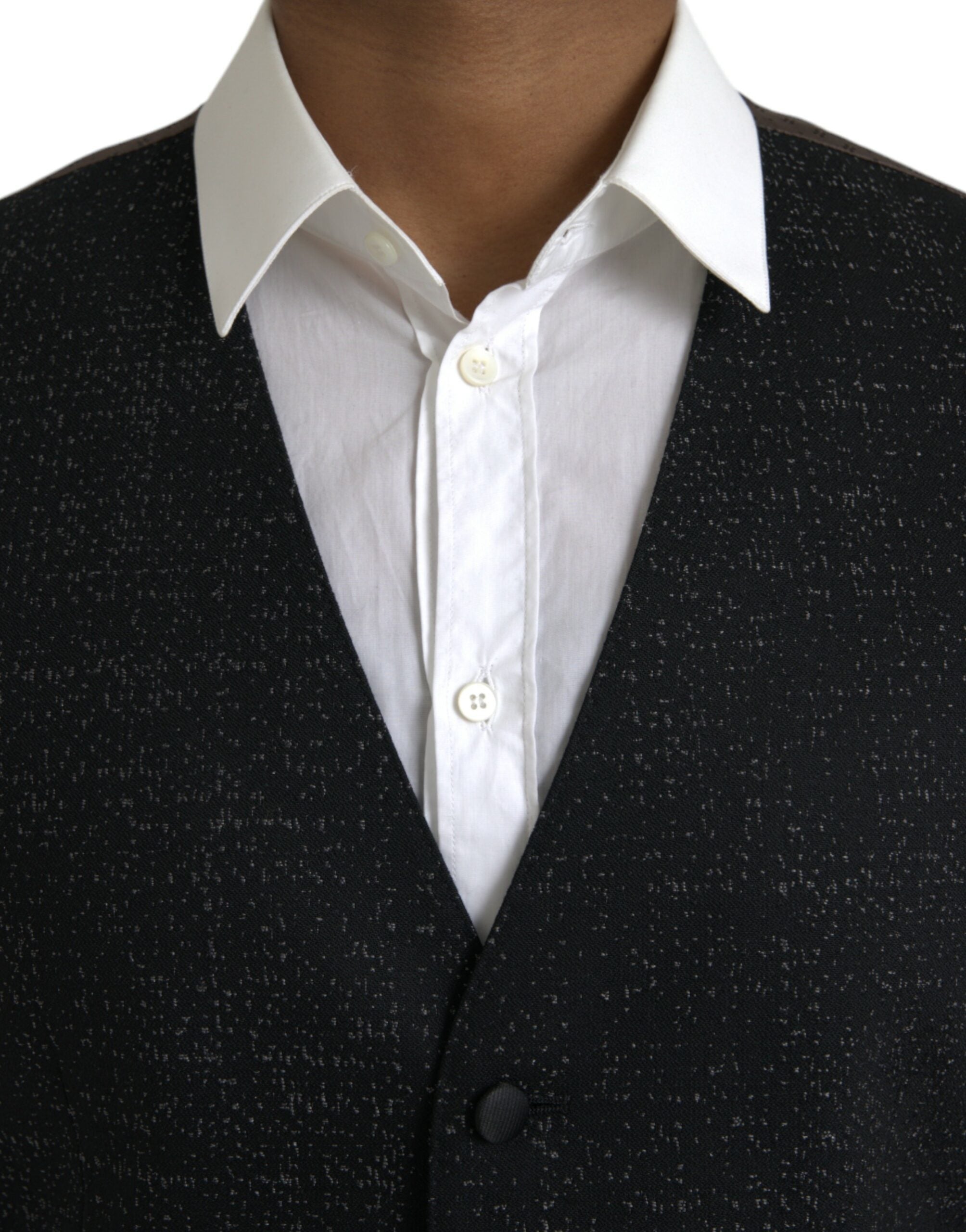 Dolce & Gabbana Black Brown Silk Waistcoat Dress Formal Men's Vest