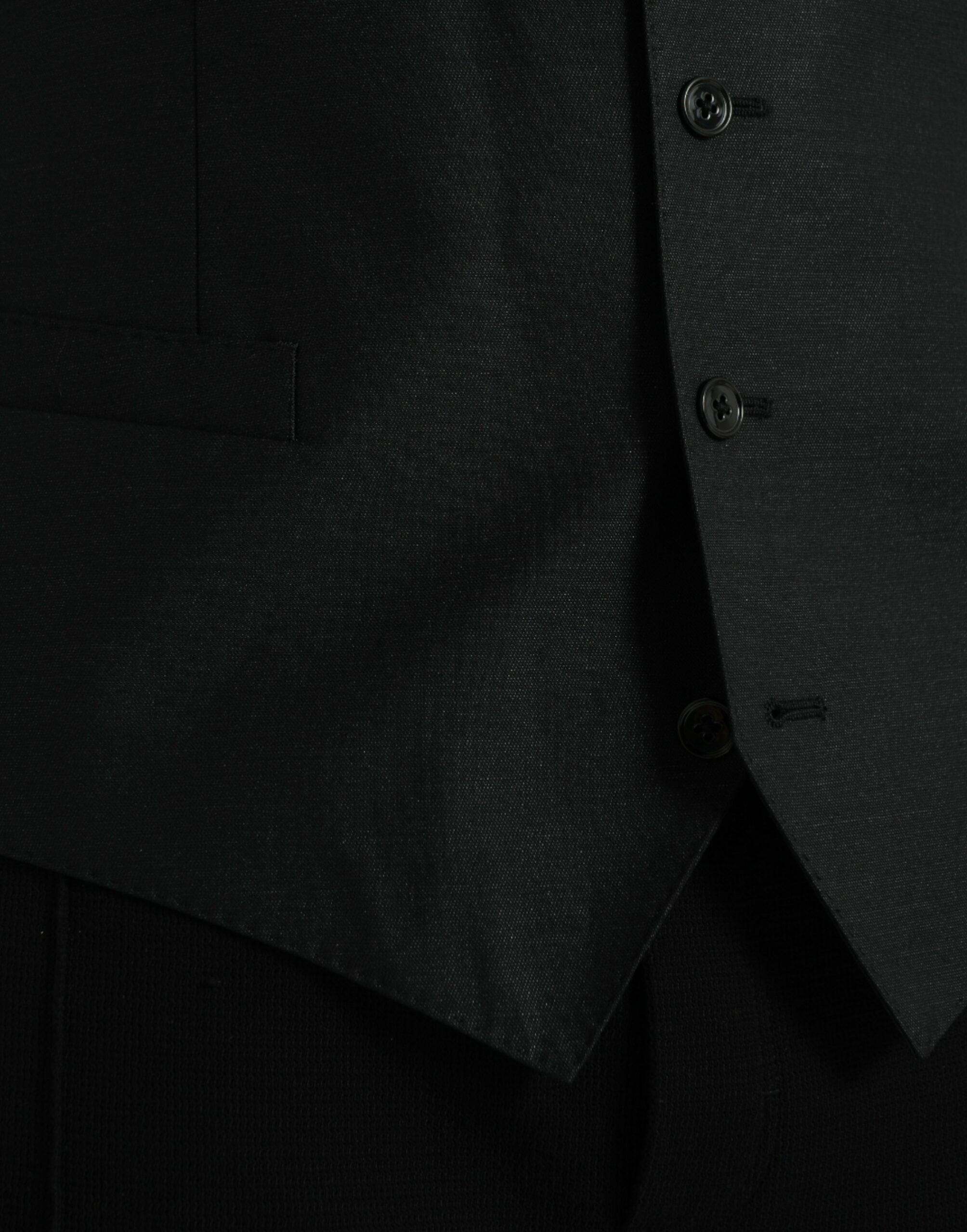 Dolce & Gabbana Black Wool Waistcoat Dress Formal Men's Vest