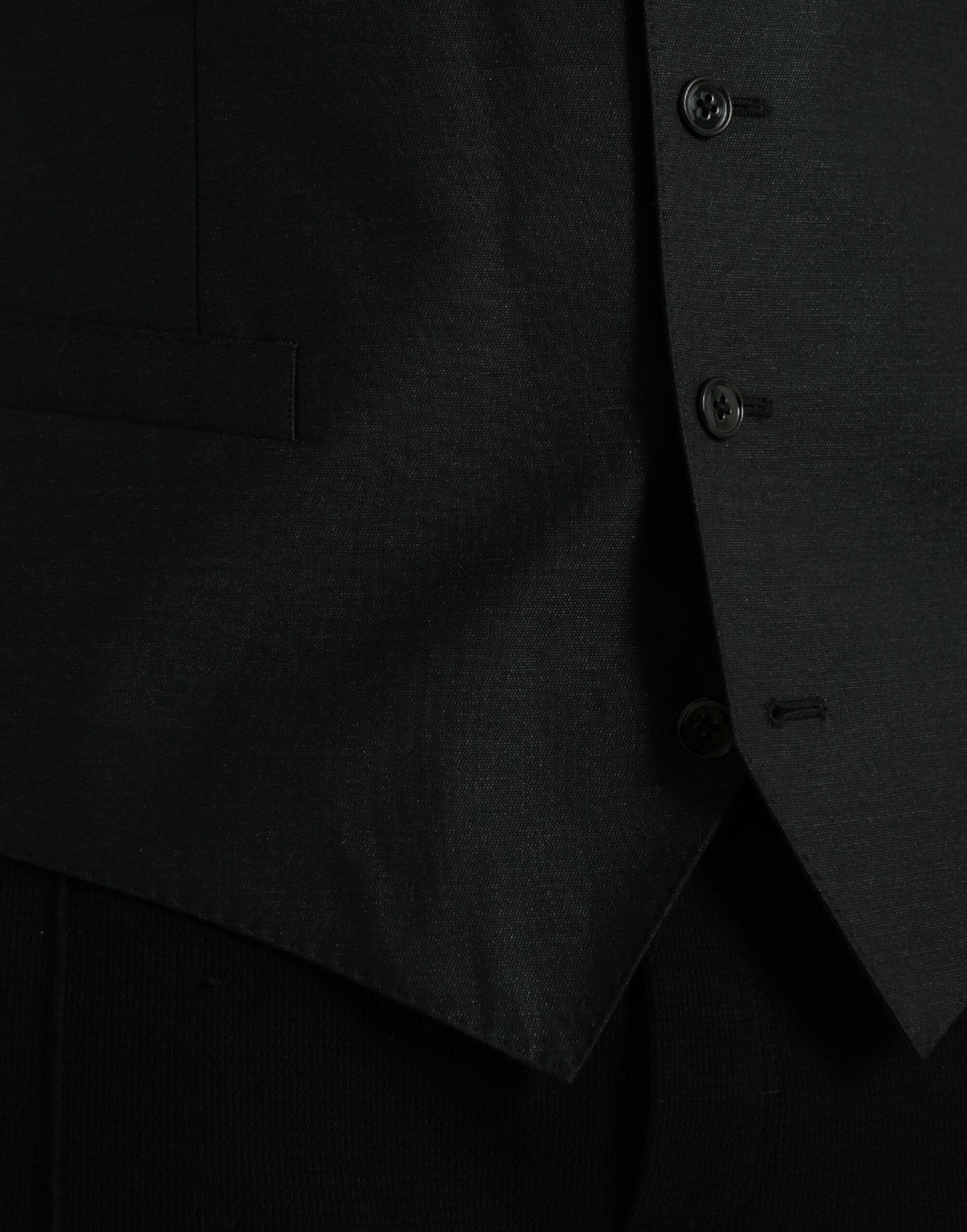 Dolce & Gabbana Black Wool Waistcoat Dress Formal Men's Vest