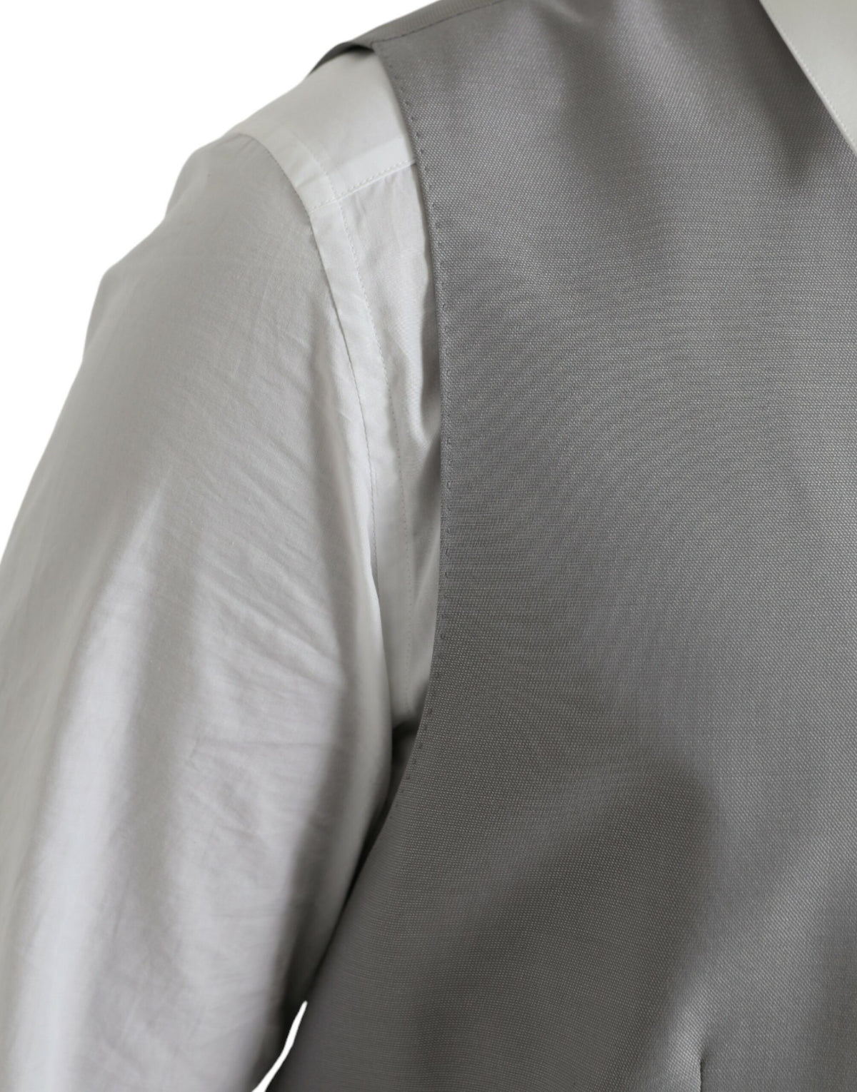 Dolce & Gabbana Light Gray Wool Formal Dress Waistcoat Men's Vest