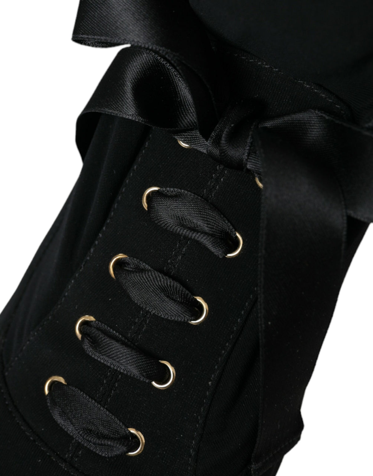 Dolce & Gabbana Black Stiletto Heels Mid Calf Boots Women's Shoes