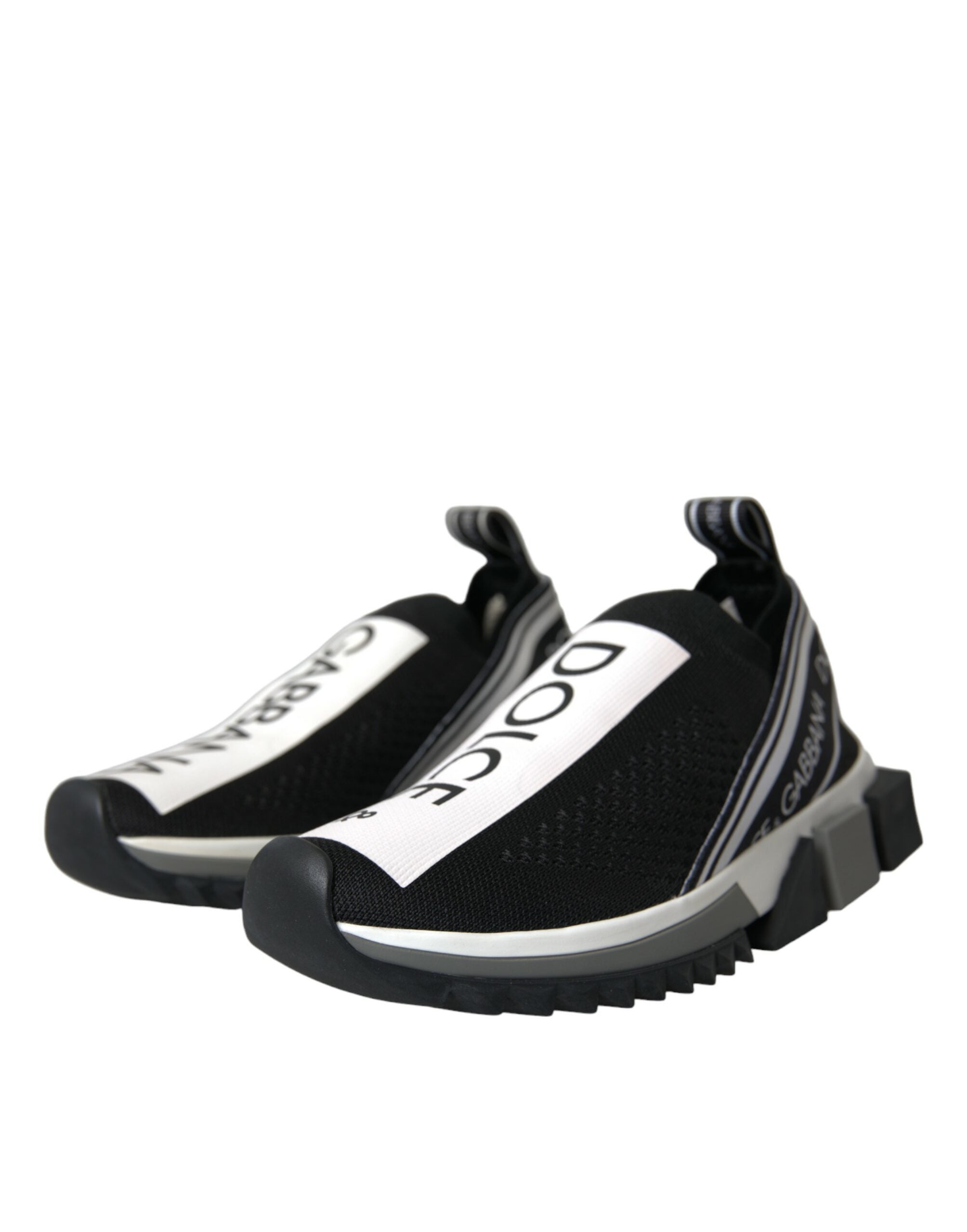 Dolce & Gabbana Black White Slip On Sorrento Sneakers Women's Shoes (Pre-Owned)