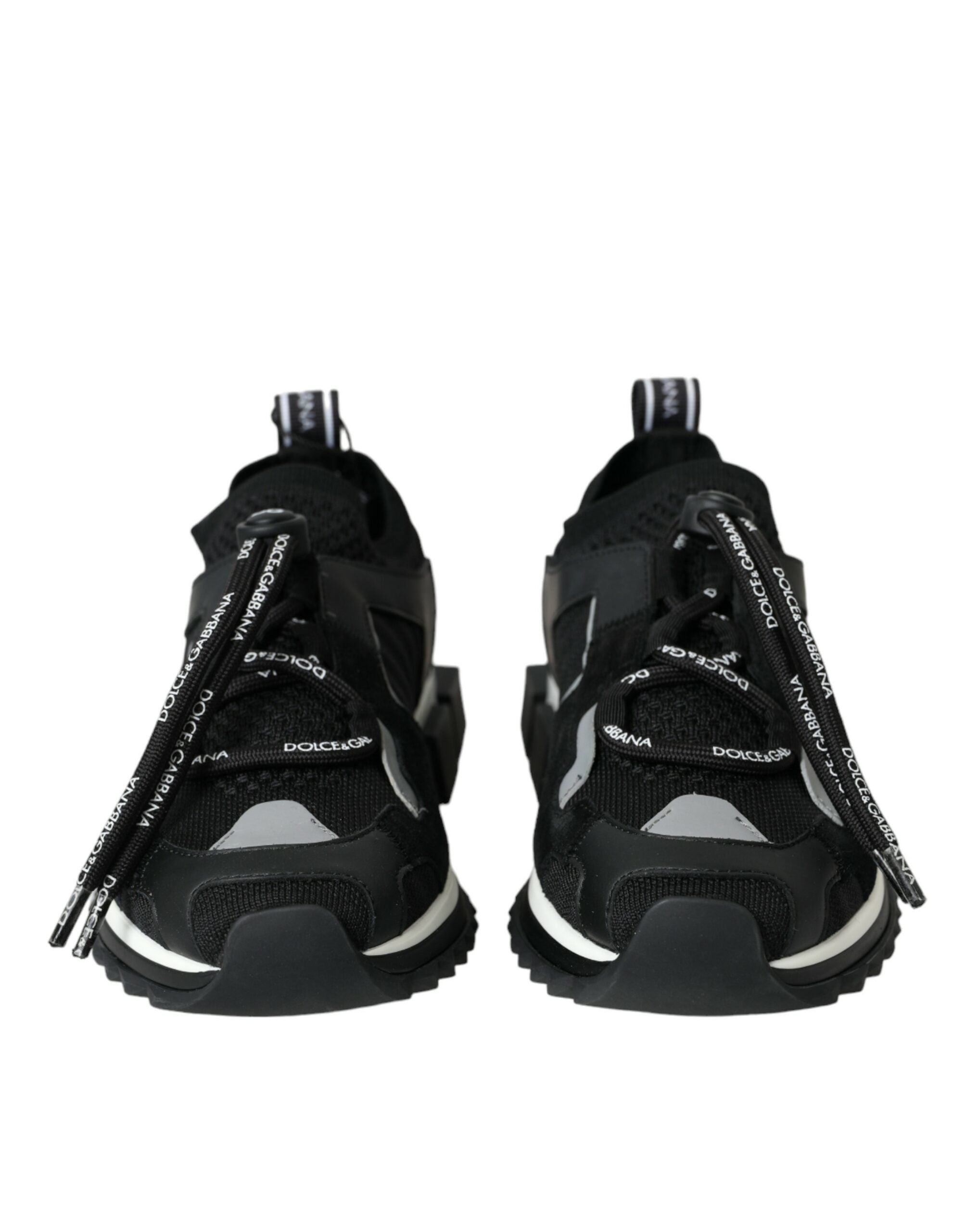Dolce & Gabbana Black Mesh Sorrento Trekking Sneakers Women's Shoes