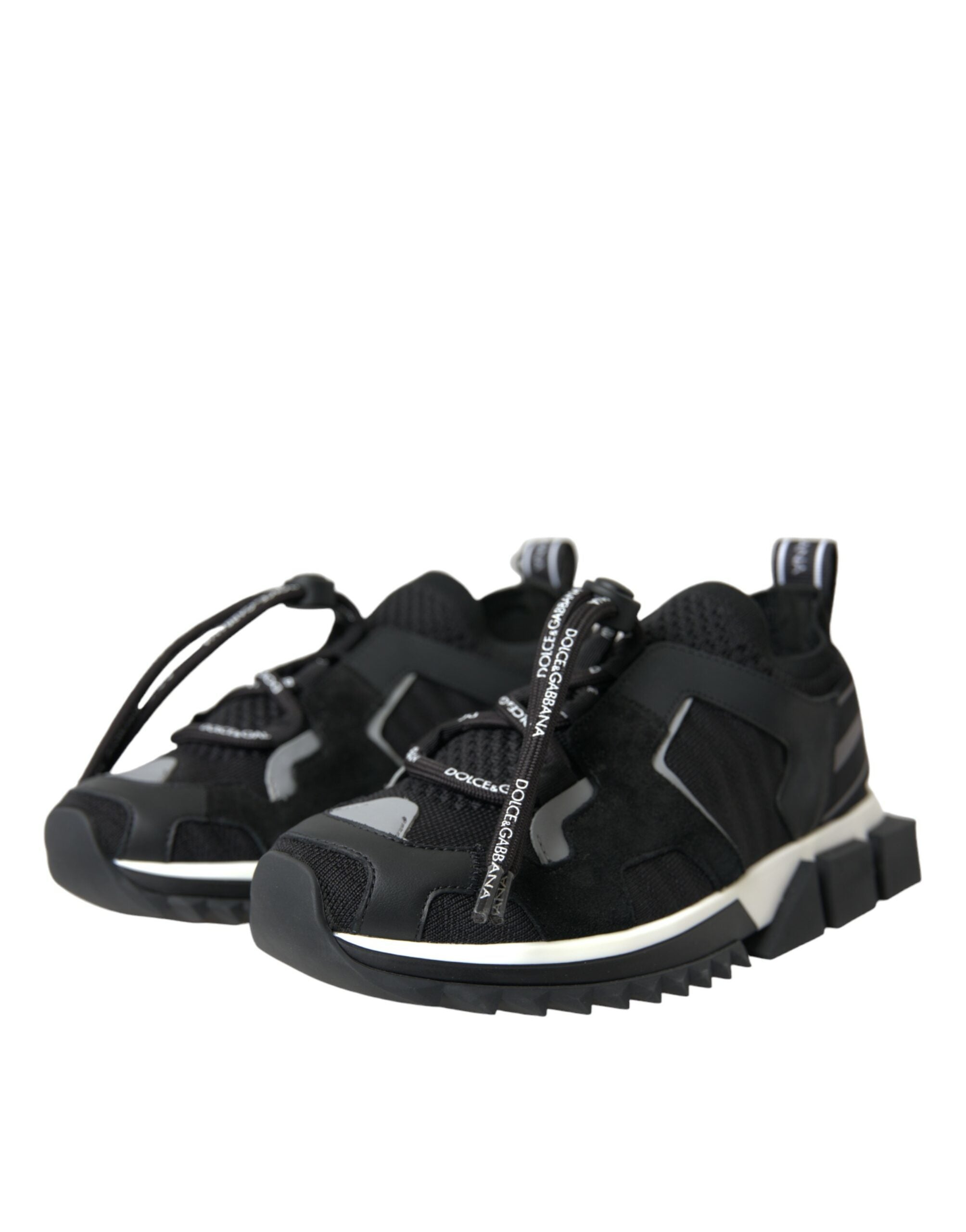Dolce & Gabbana Black Mesh Sorrento Trekking Sneakers Women's Shoes