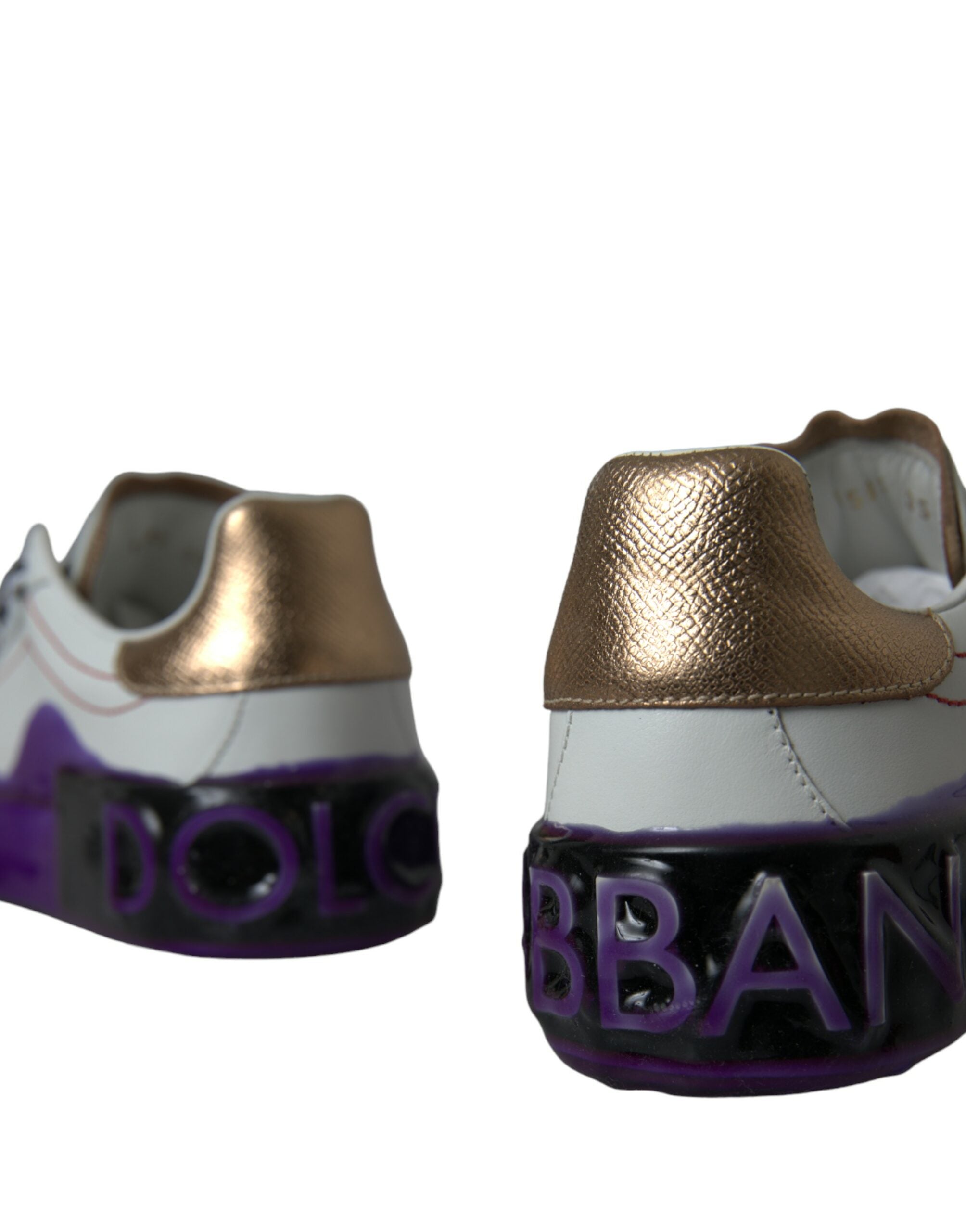 Dolce & Gabbana White Leather Portofino Low Top Sneakers Women's Shoes