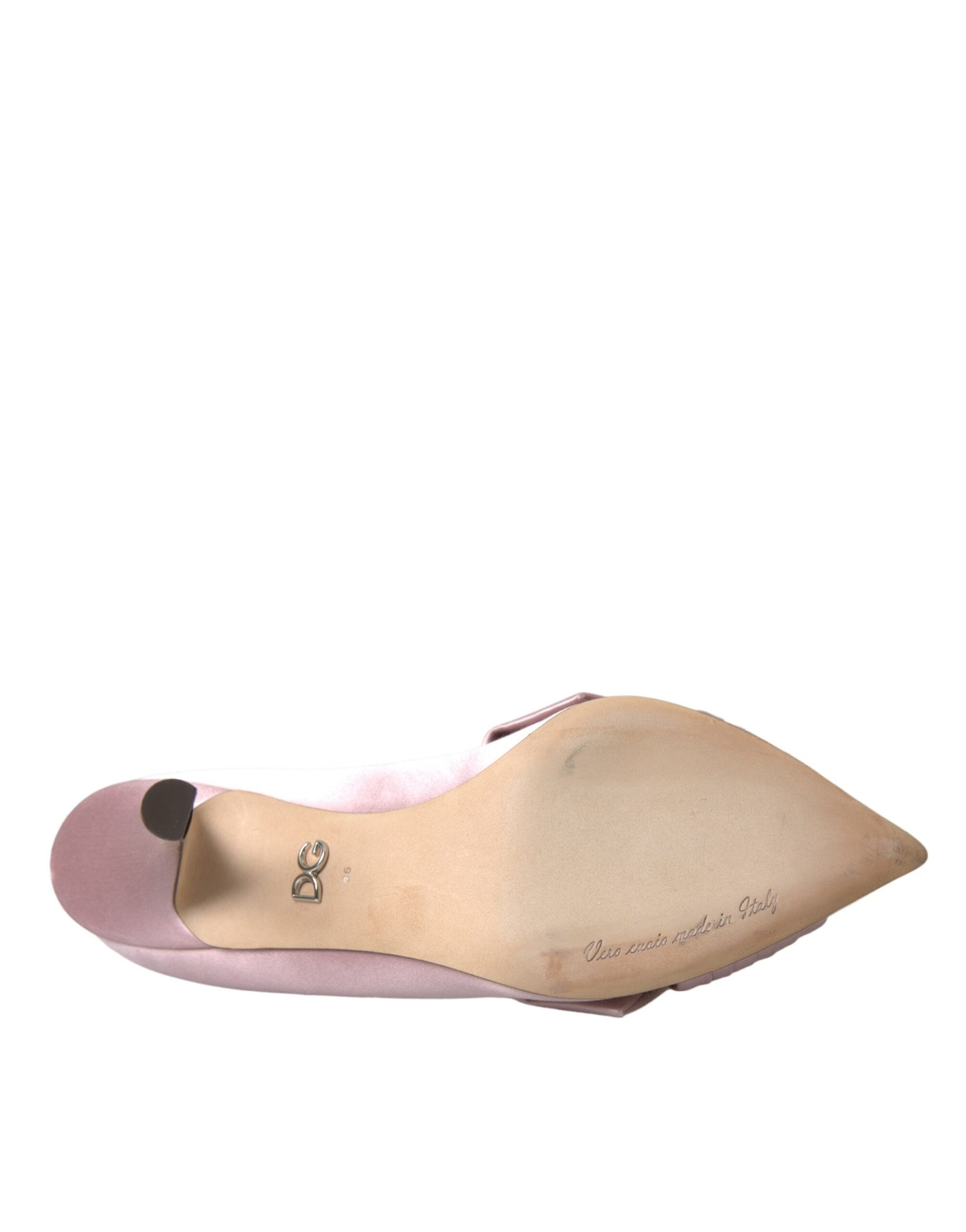 Dolce & Gabbana Pink Satin Crystal High Heels Pumps Women's Shoes