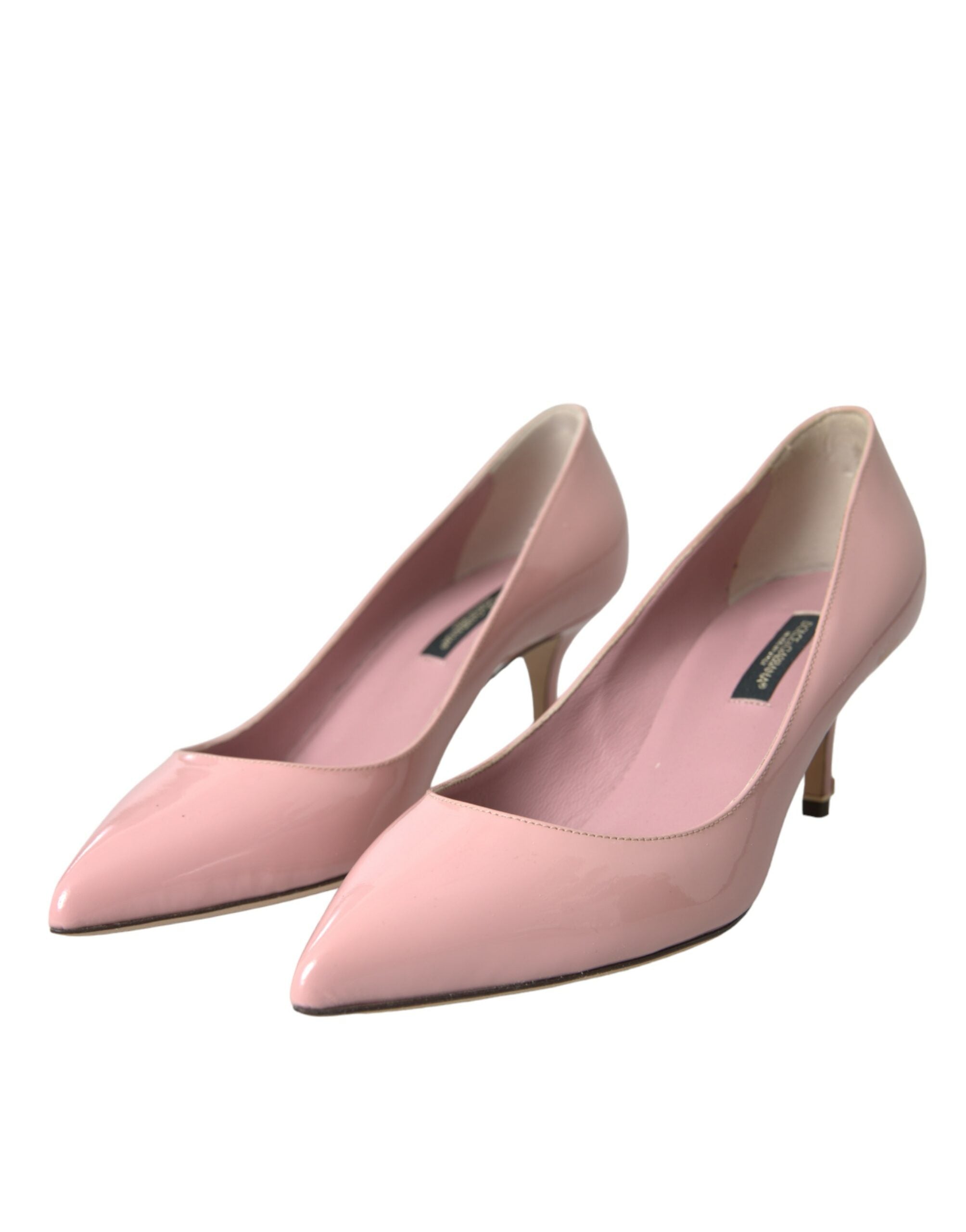 Dolce & Gabbana Light Pink Patent Leather Heels Pumps Women's Shoes