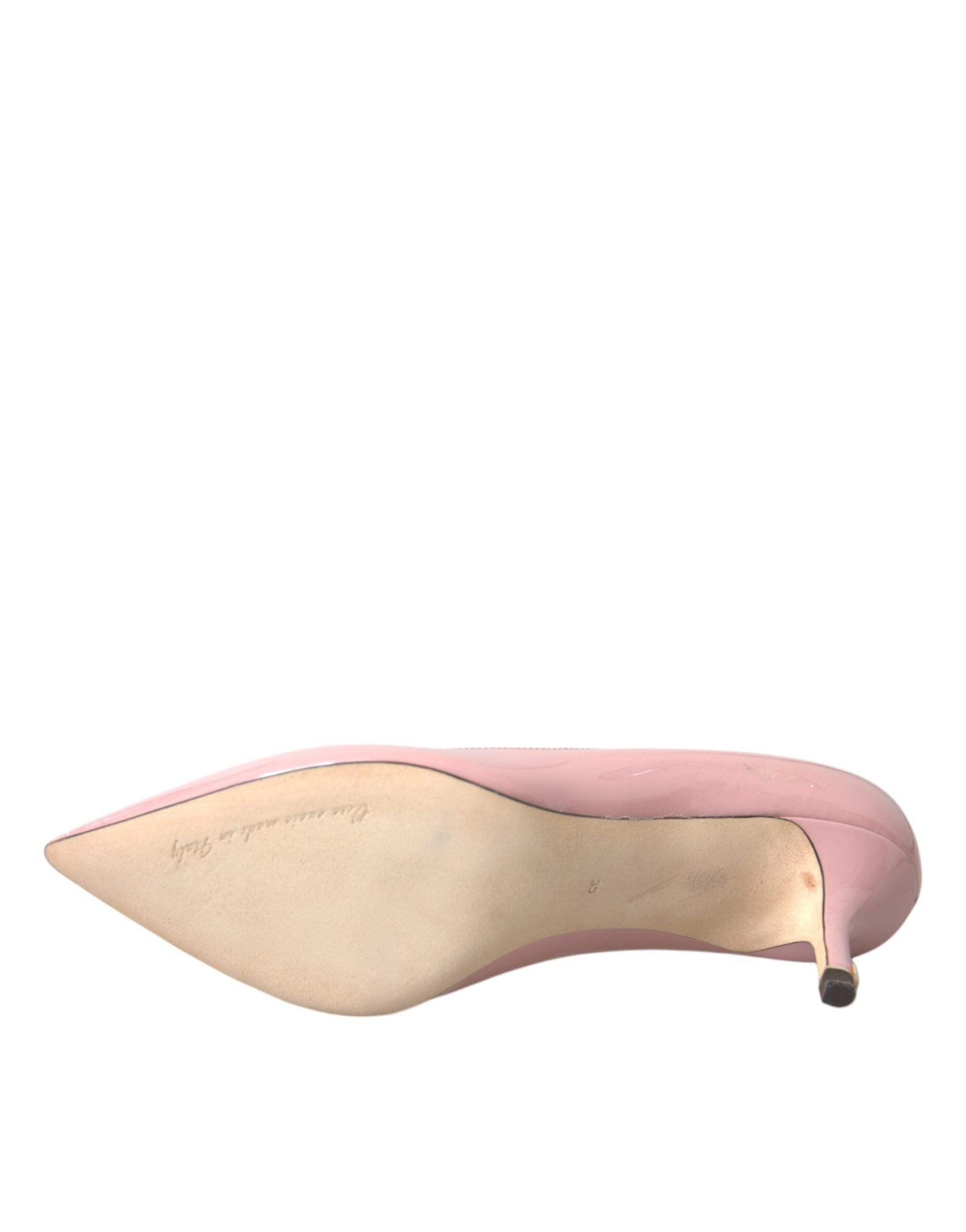 Dolce & Gabbana Light Pink Patent Leather Heels Pumps Women's Shoes