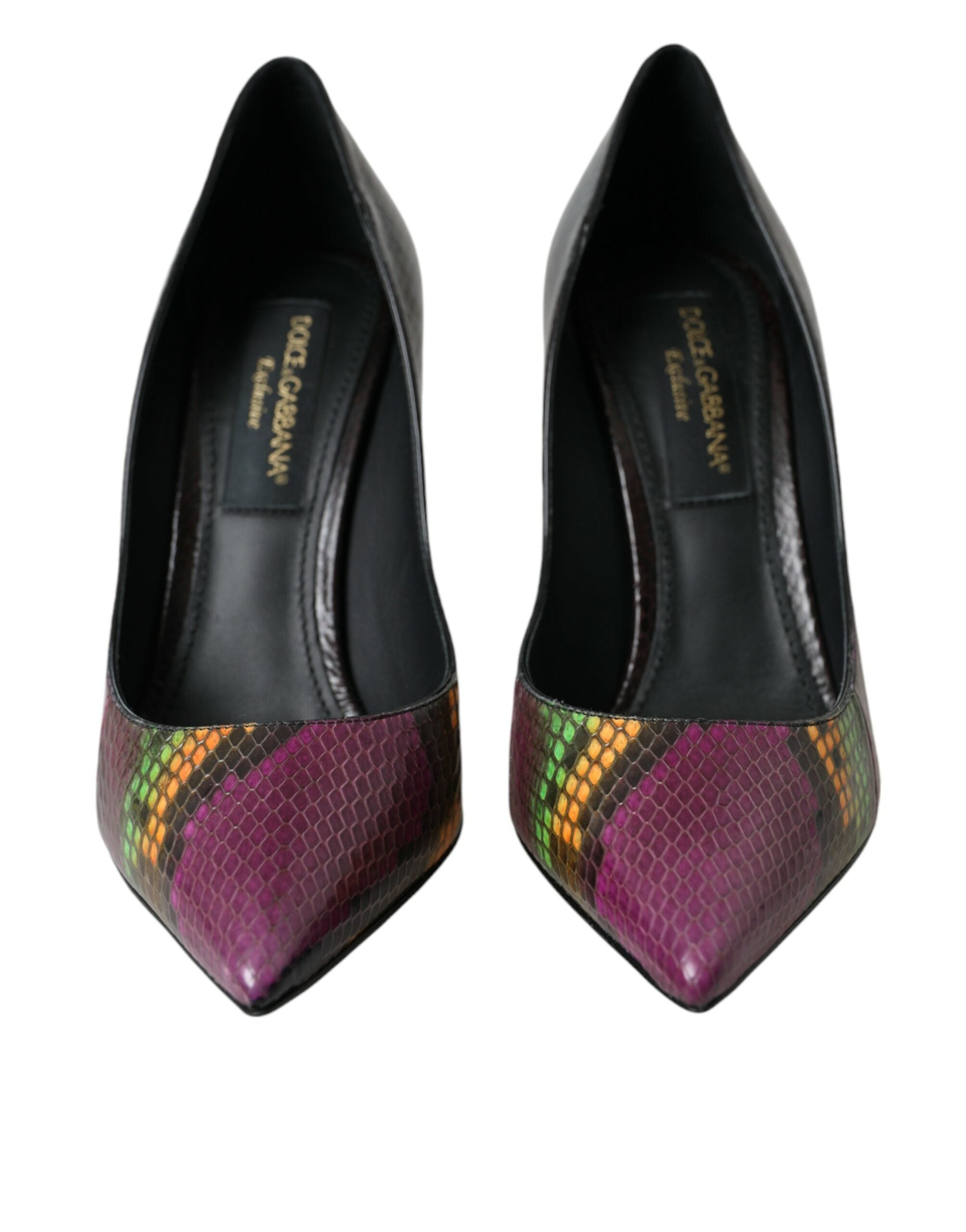 Dolce & Gabbana Multicolor Exotic Leather Heels Pumps Women's Shoes