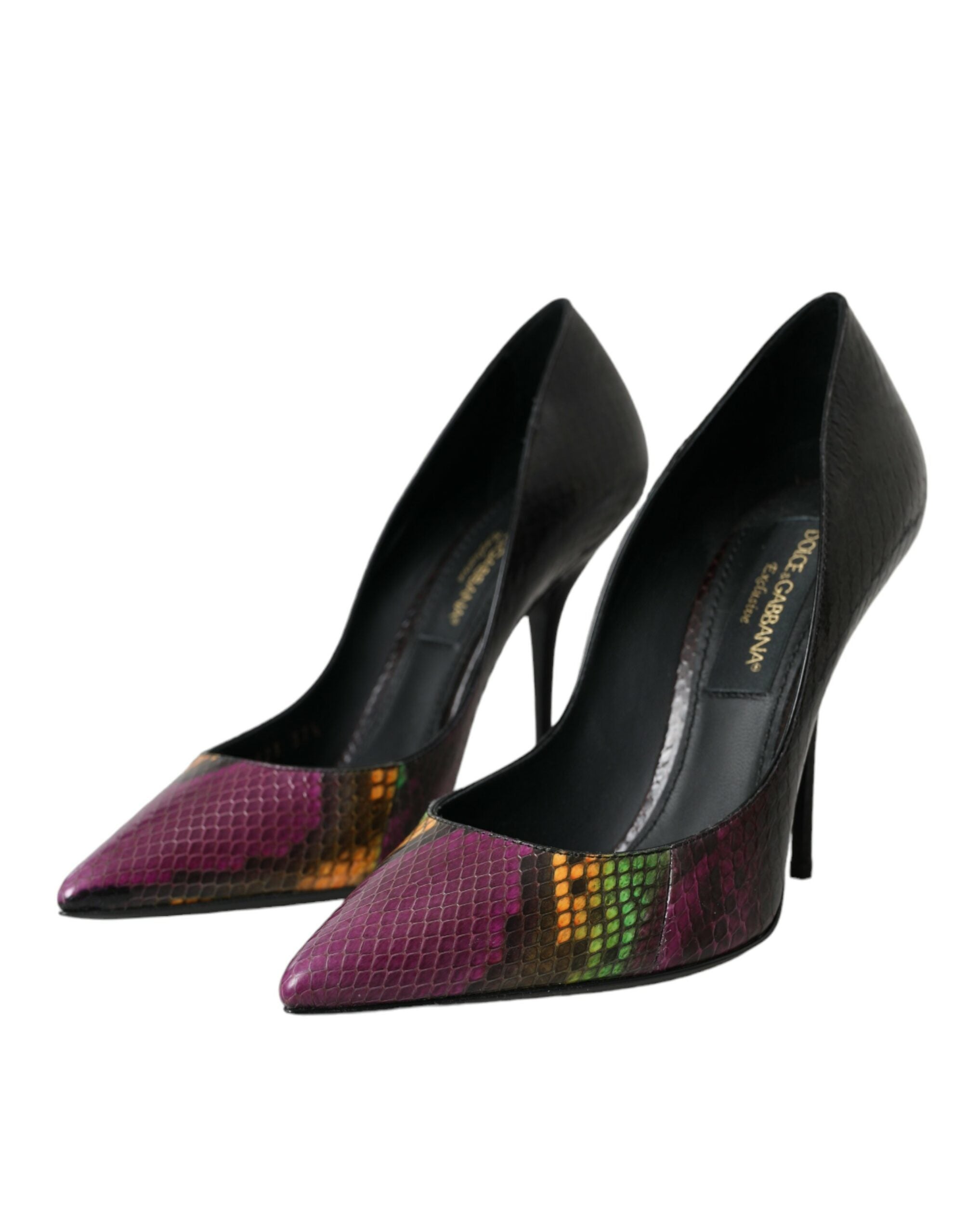 Dolce & Gabbana Multicolor Exotic Leather Heels Pumps Women's Shoes