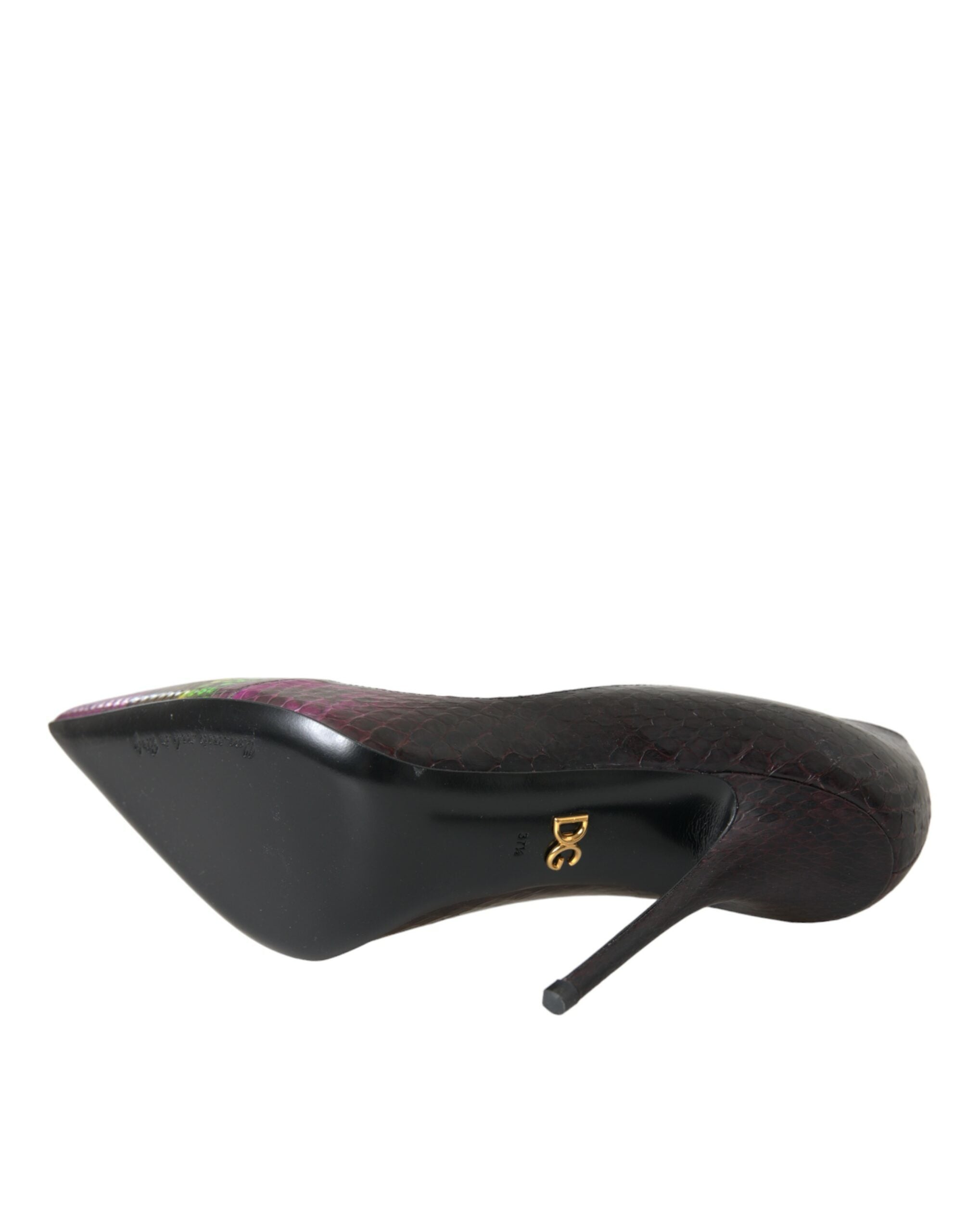Dolce & Gabbana Multicolor Exotic Leather Heels Pumps Women's Shoes
