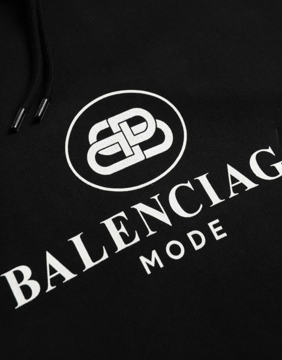 Balenciaga Black Cotton Logo Hooded Pullover Sweatshirt Men's Sweater (Pre-Owned)