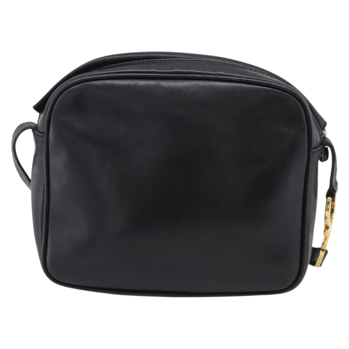 Salvatore Ferragamo Gancini Leather Black Leather Crossbody Bag Bag (Pre-Owned)