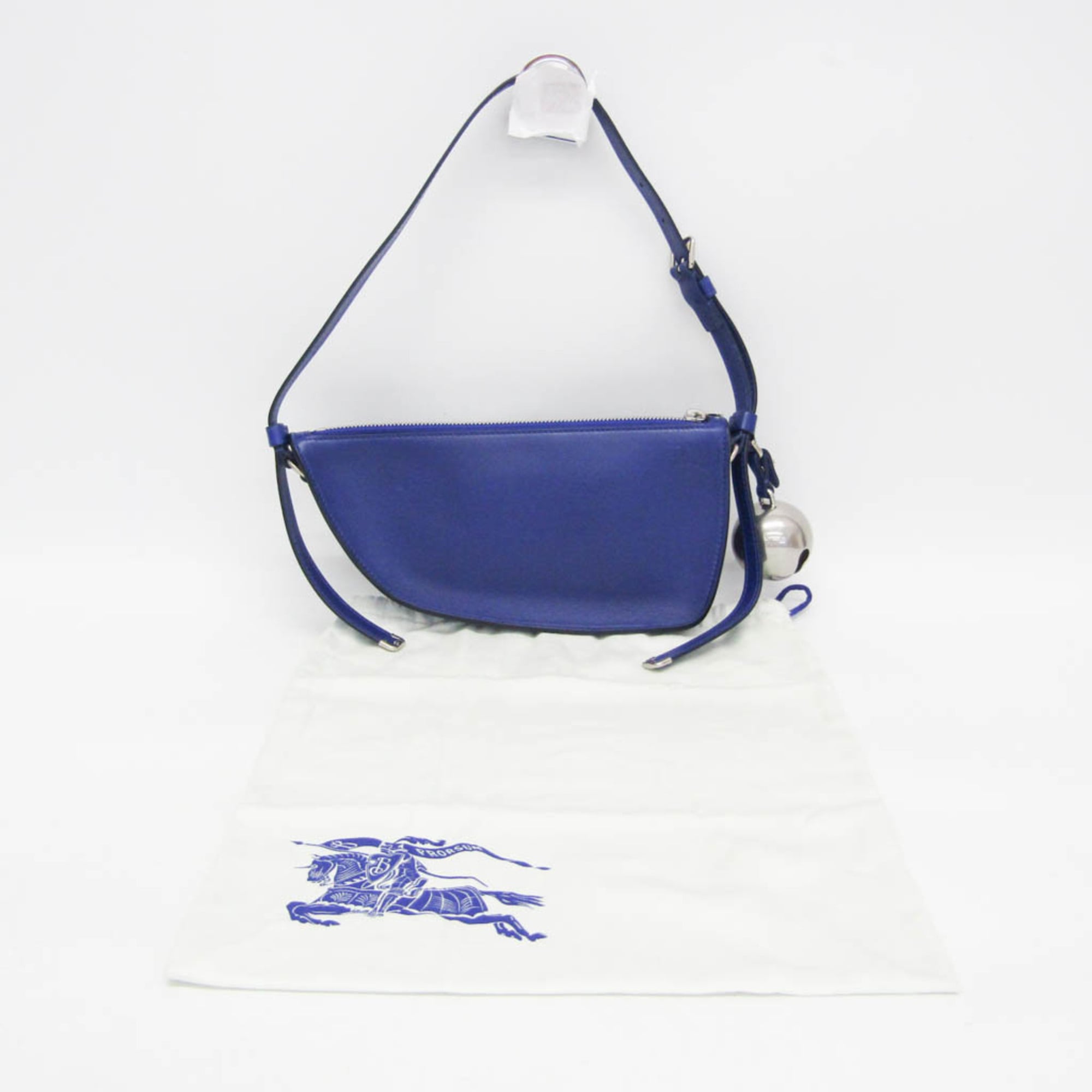 Burberry Shield Sling Leather Blue Leather Shoulder Bag Bag (Pre-Owned)