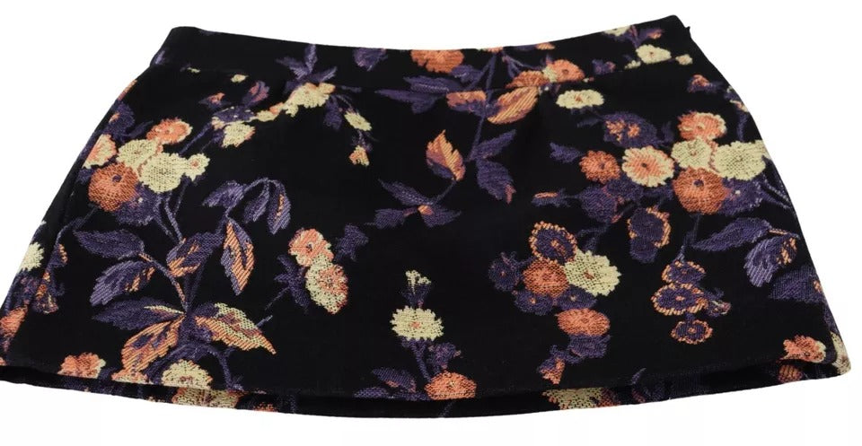 Dsquared² Black Floral Embroidery Mid Waist A-line Mini Women's Skirt (Pre-Owned)
