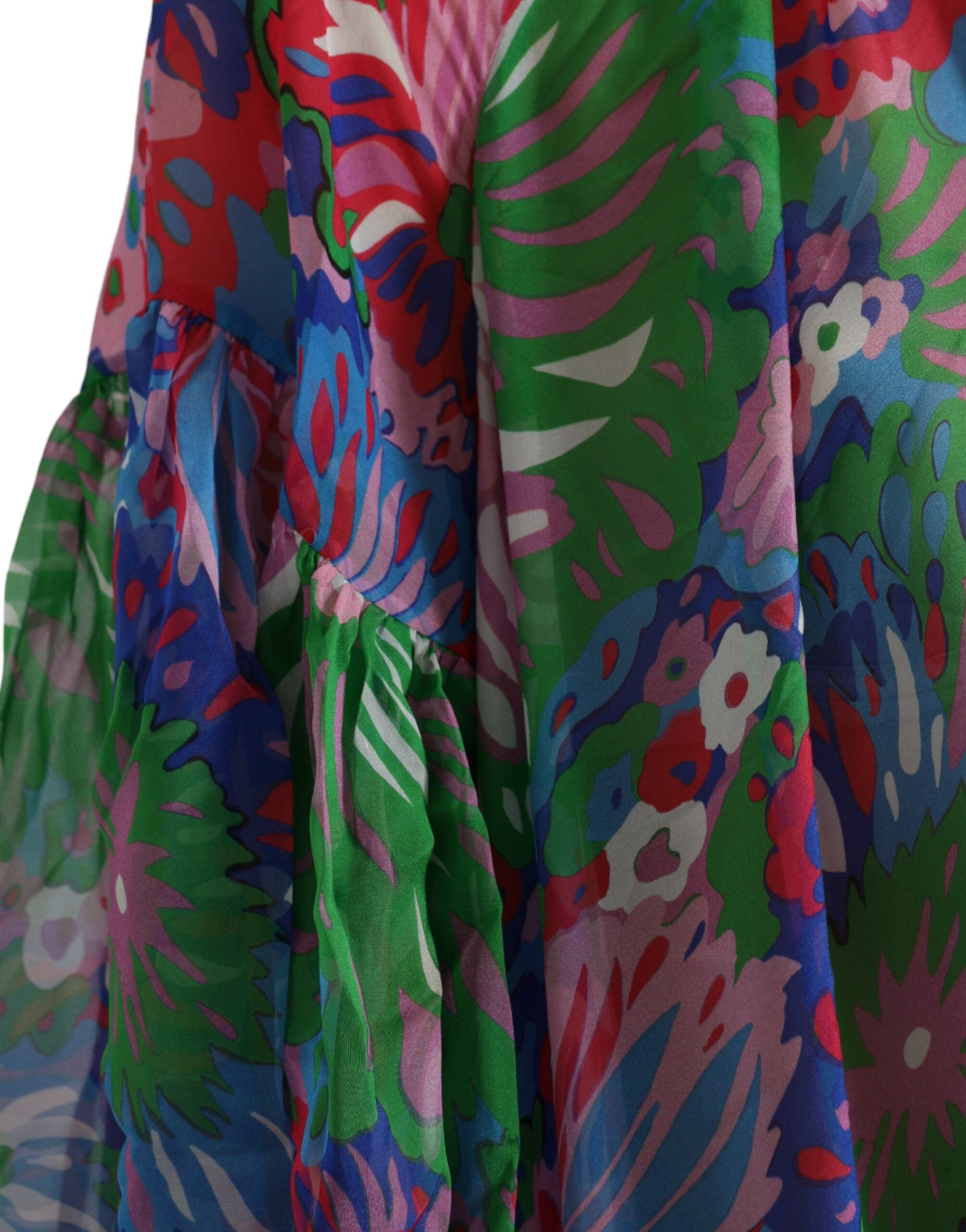 Dolce & Gabbana Multicolor Floral Silk Kaftan Maxi Women's Dress