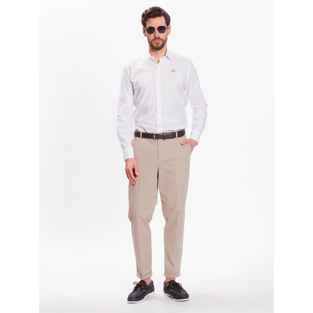 La Martina White Cotton Men's Shirt