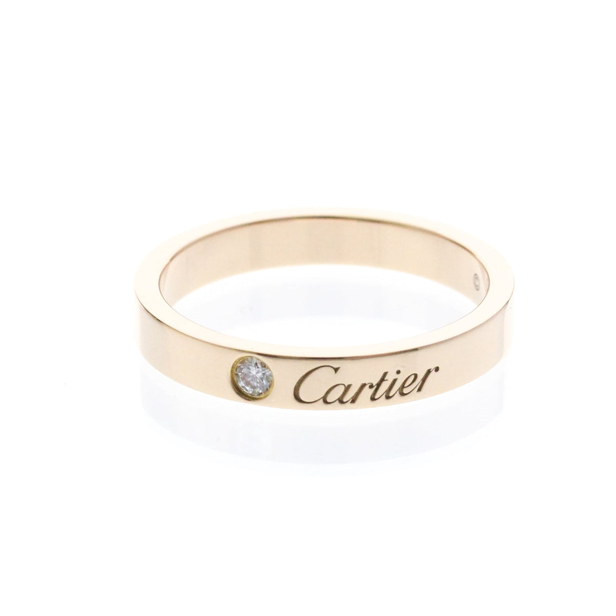 Cartier C De Cartier Wedding Band Platinum With Diamond Gold Pink_Gold Ring Jewelry (Pre-Owned)