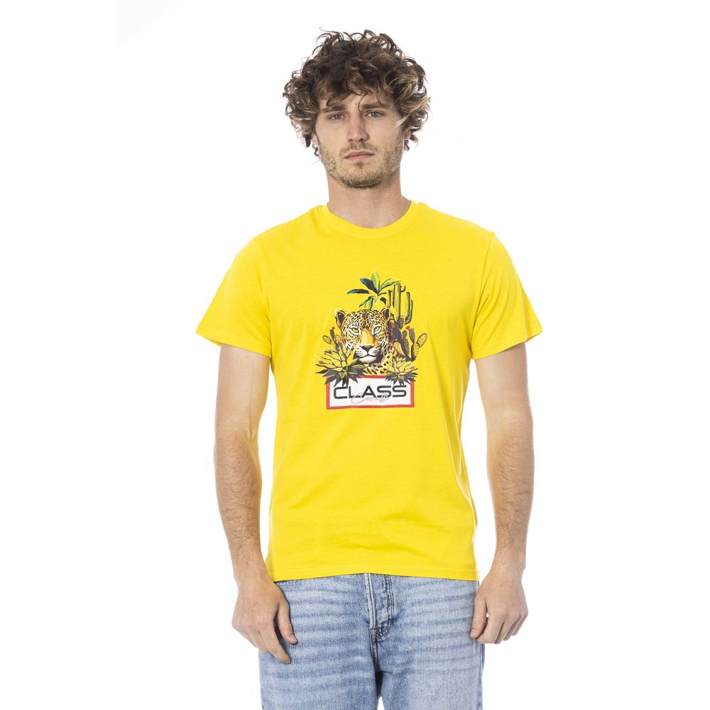 Cavalli Class Yellow Cotton Men Men's T-Shirt