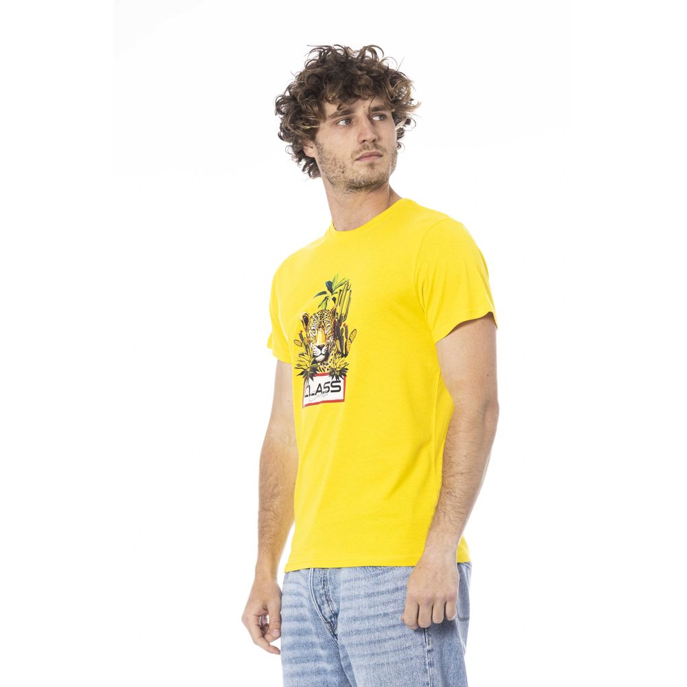 Cavalli Class Yellow Cotton Men Men's T-Shirt
