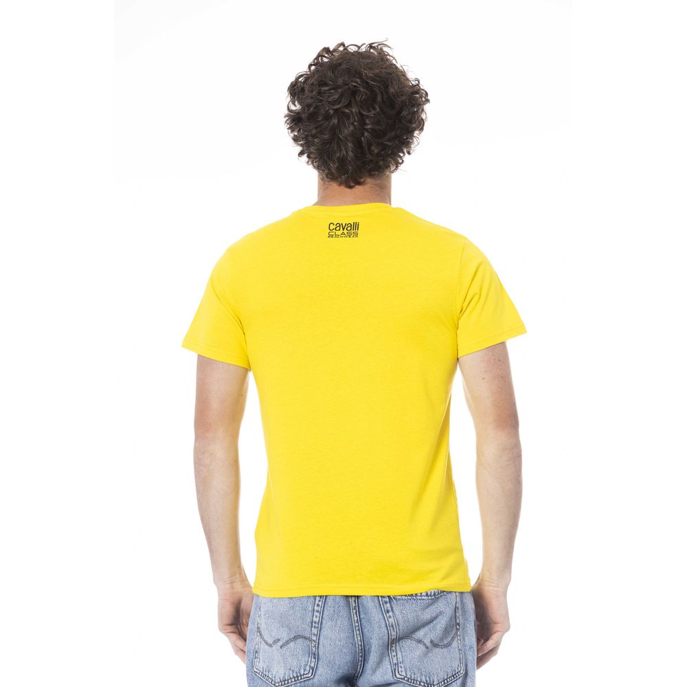 Cavalli Class Yellow Cotton Men Men's T-Shirt