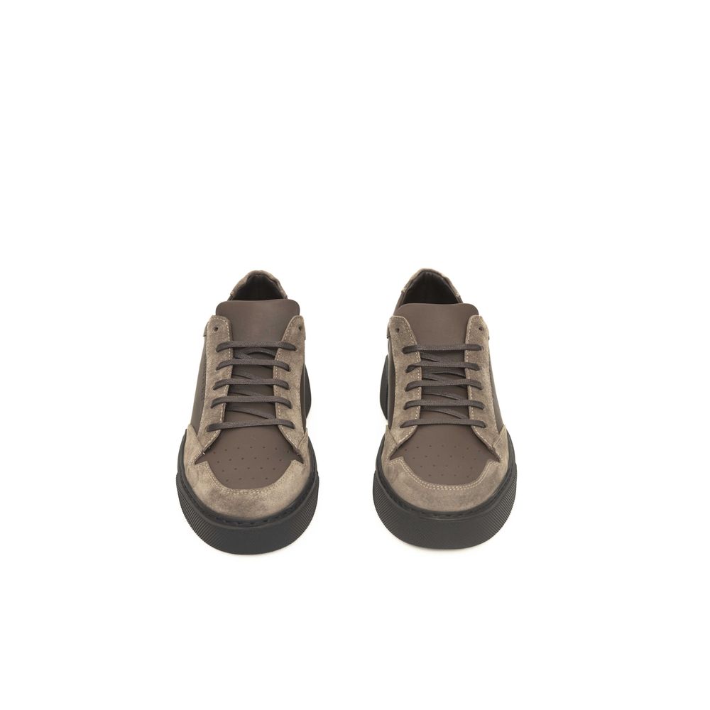 Cerruti 1881 Beige Leather Men Men's Sneaker