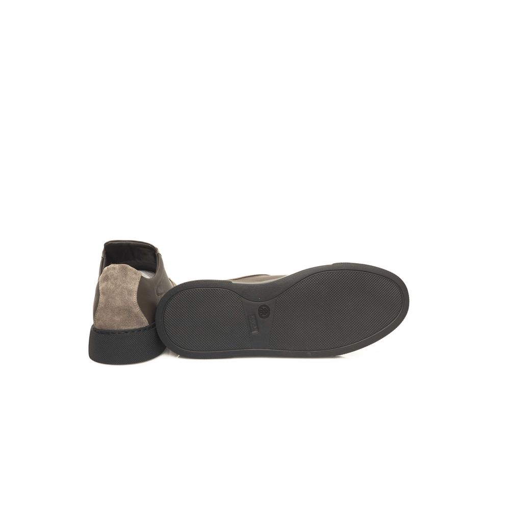 Cerruti 1881 Beige Leather Men Men's Sneaker