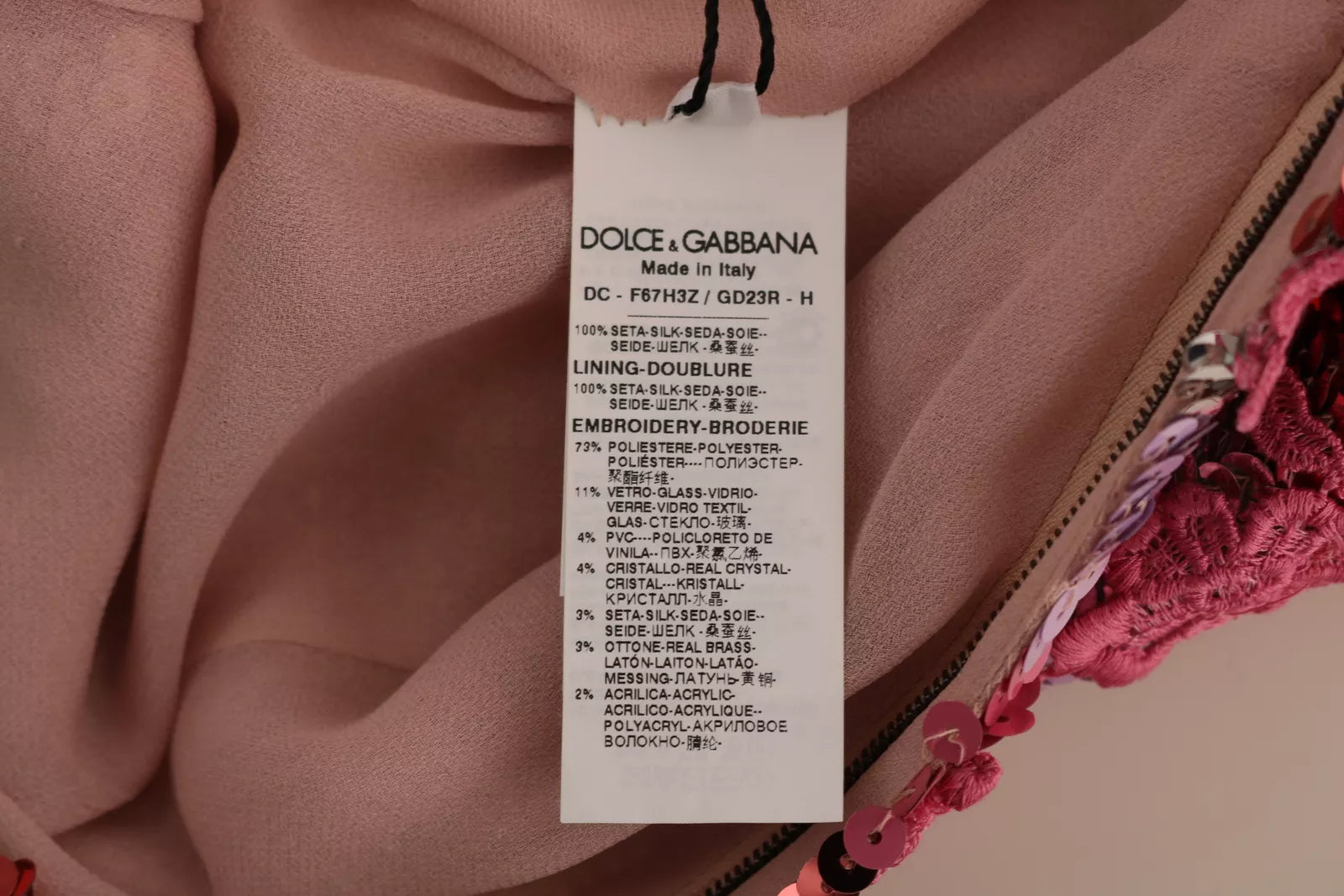 Dolce & Gabbana Pink Floral Sequined Crystal Gown Women's Dress (Pre-Owned)