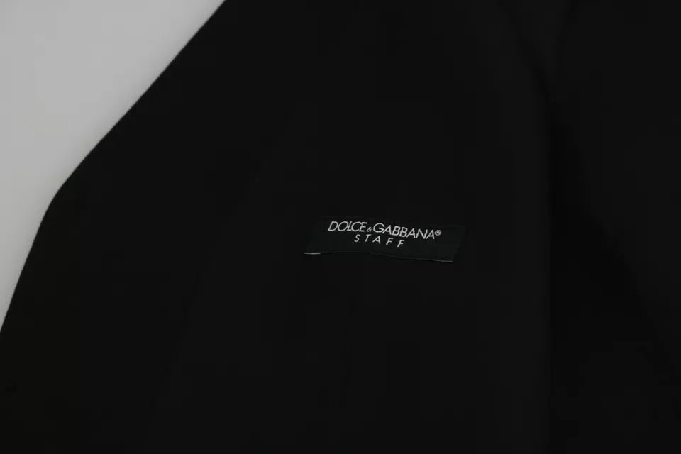 Dolce & Gabbana Black Wool Stretch Waistcoat Formal Dress Men's Vest (Pre-Owned)