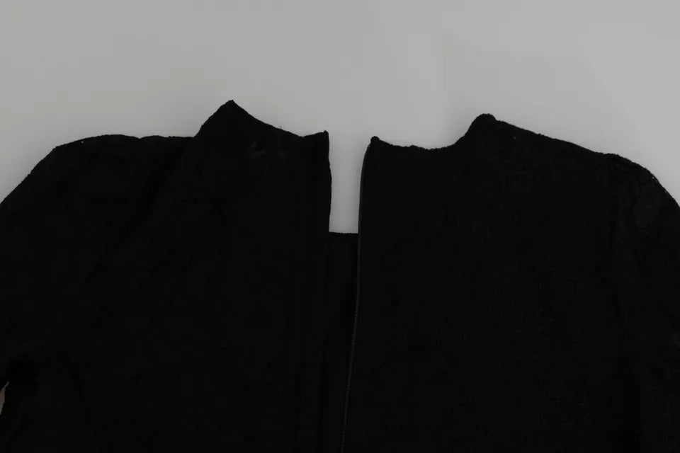 Dolce & Gabbana Black Lace Long Sleeves Blouse STAFF Women's Top (Pre-Owned)