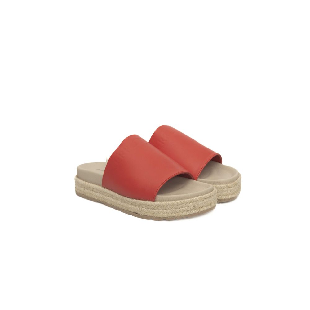 Cerruti 1881 Red Calfskin Women Women's Sandal