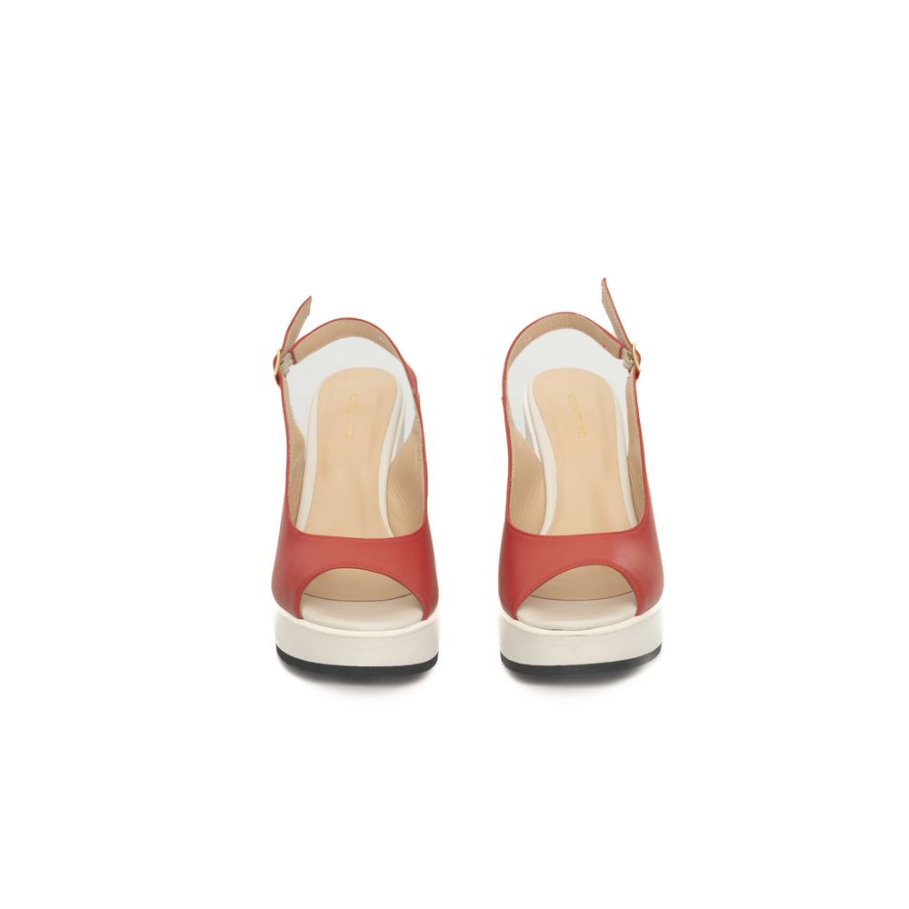 Cerruti 1881 Red Calfskin Women Women's Sandal