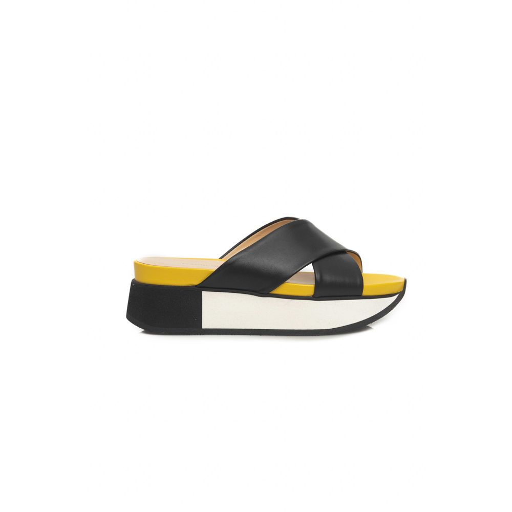 Cerruti 1881 Black Calfskin Women Women's Sandal