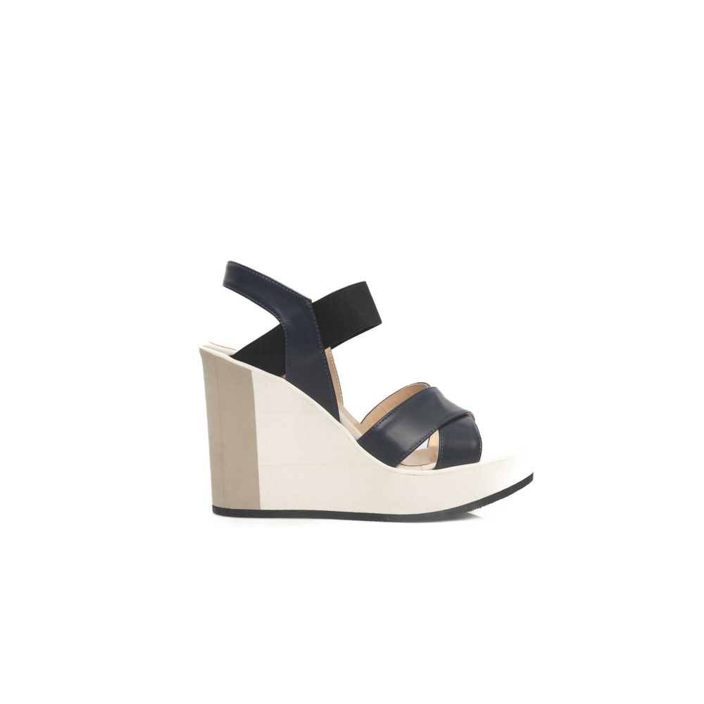Cerruti 1881 Blue Calfskin Women Women's Sandal