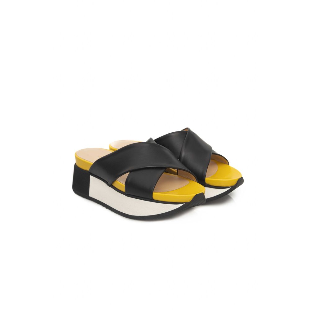 Cerruti 1881 Black Calfskin Women Women's Sandal
