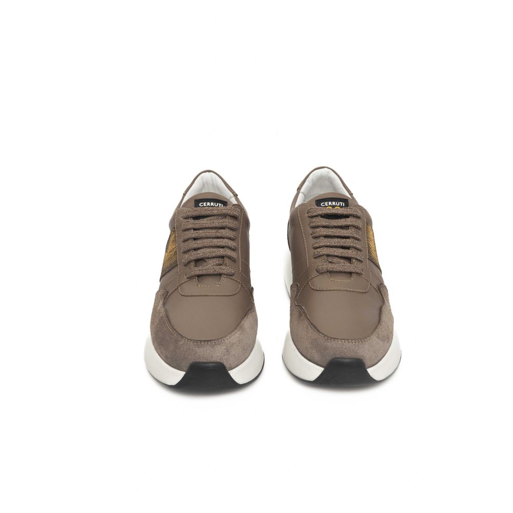Cerruti 1881 Beige Cowhide Women Women's Sneaker
