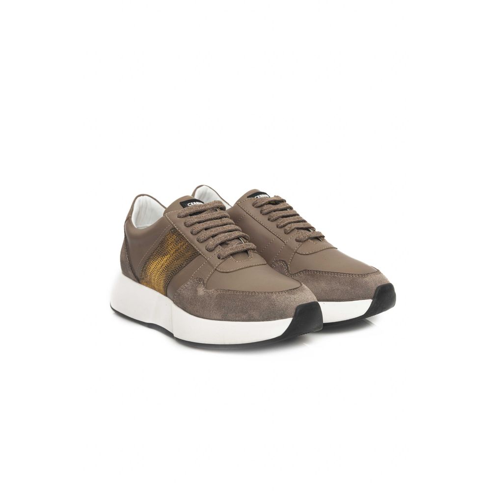 Cerruti 1881 Beige Cowhide Women Women's Sneaker