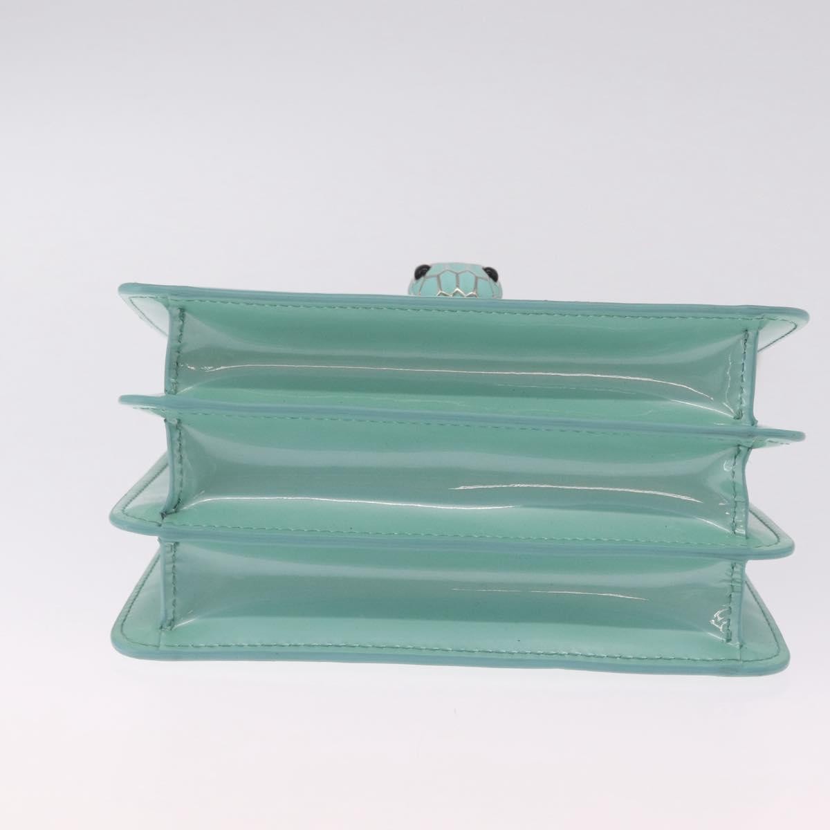 Bvlgari Serpenti Forever Top Handle Patent Green Patent_Leather Handbag (Pre-Owned)