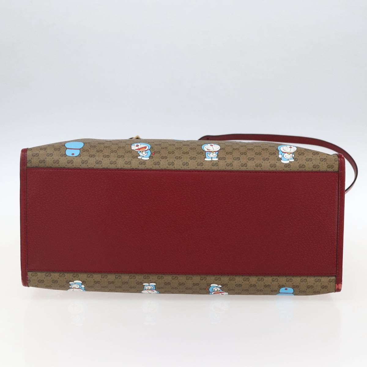Gucci Doraemon Tote Printed Mini Gg Coated Canvas Beige Pvc Tote Bag Bag (Pre-Owned)