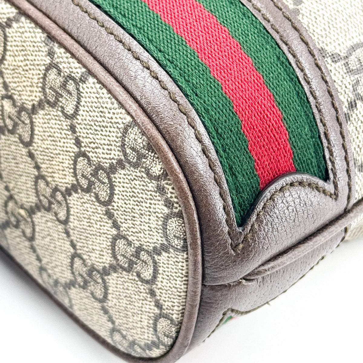 Gucci Ophidia Bucket Gg Coated Canvas Brown Canvas Handbag (Pre-Owned)