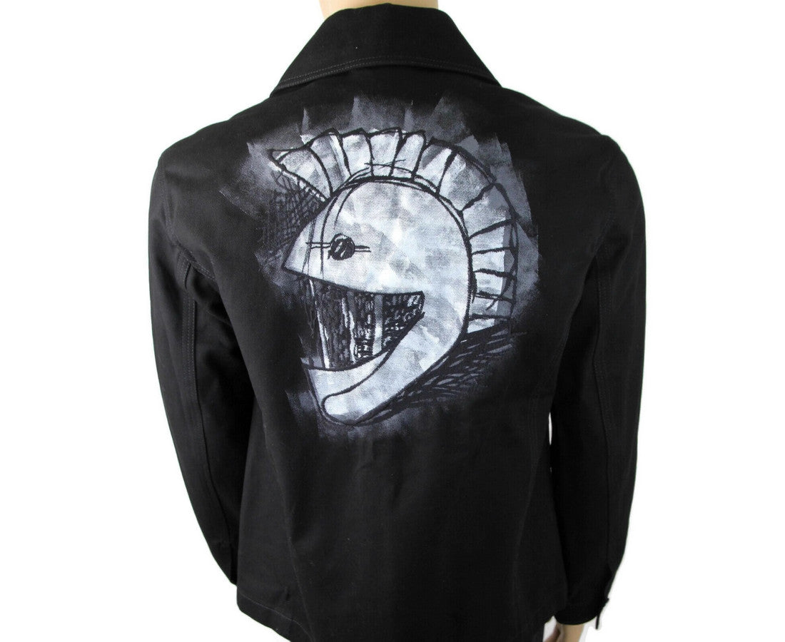 Burberry Men's Black Canvas Mohawk Face Paint Jacket