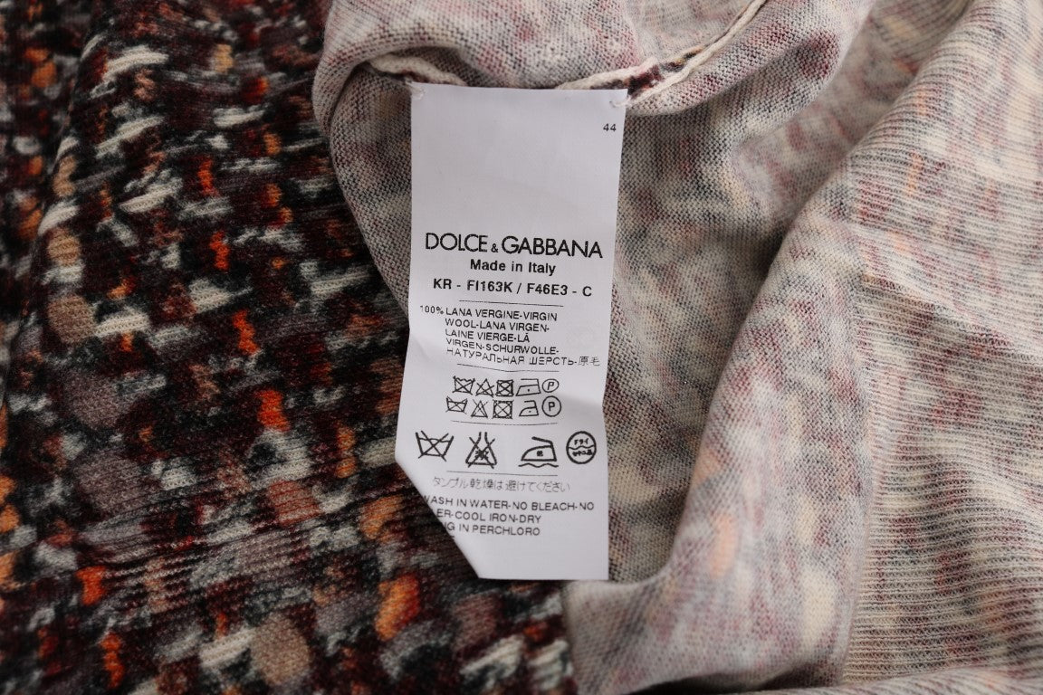 Dolce & Gabbana Multicolor Print Knit Top Wool Women's T-shirt