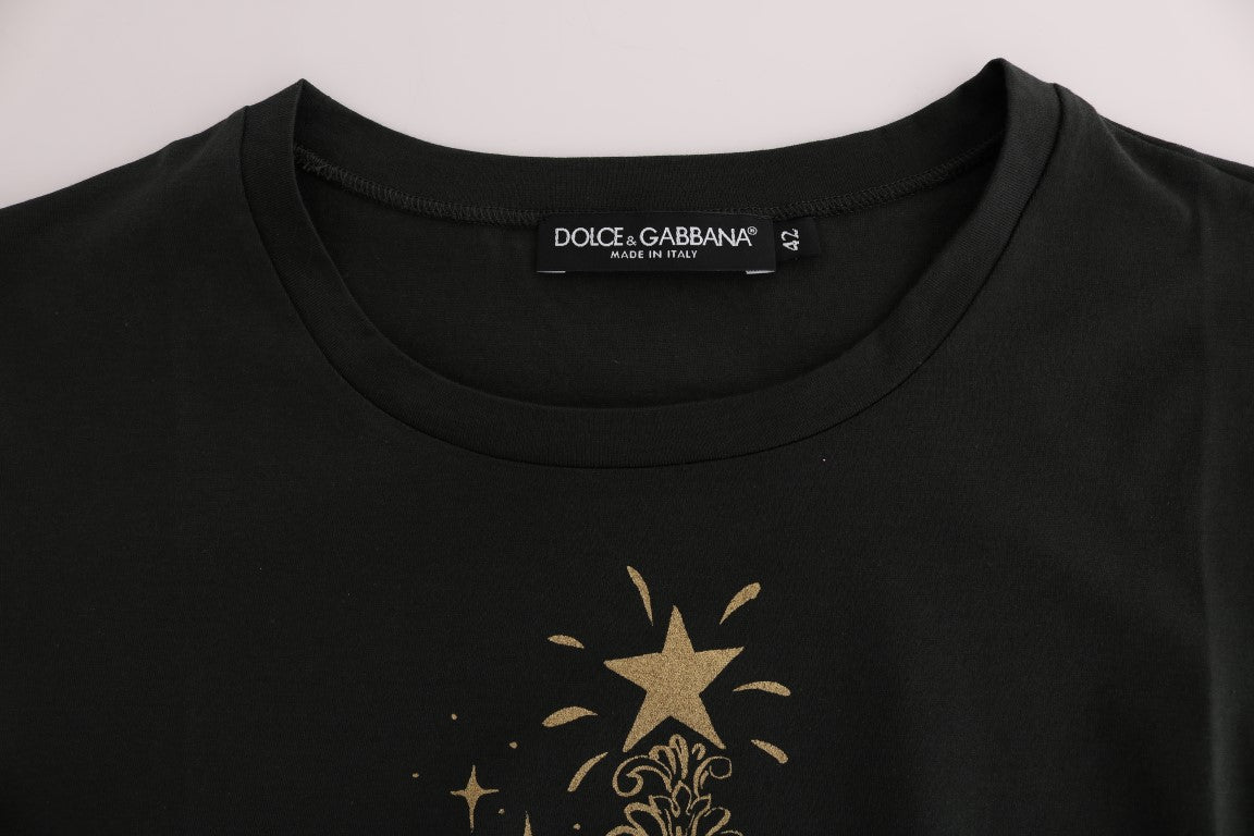 Dolce & Gabbana Green Cotton 2017 Motive Women's T-Shirt