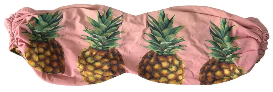 Dolce & Gabbana Pink Printed Beachwear Bikini Top Women's Swimsuit (Pre-Owned)