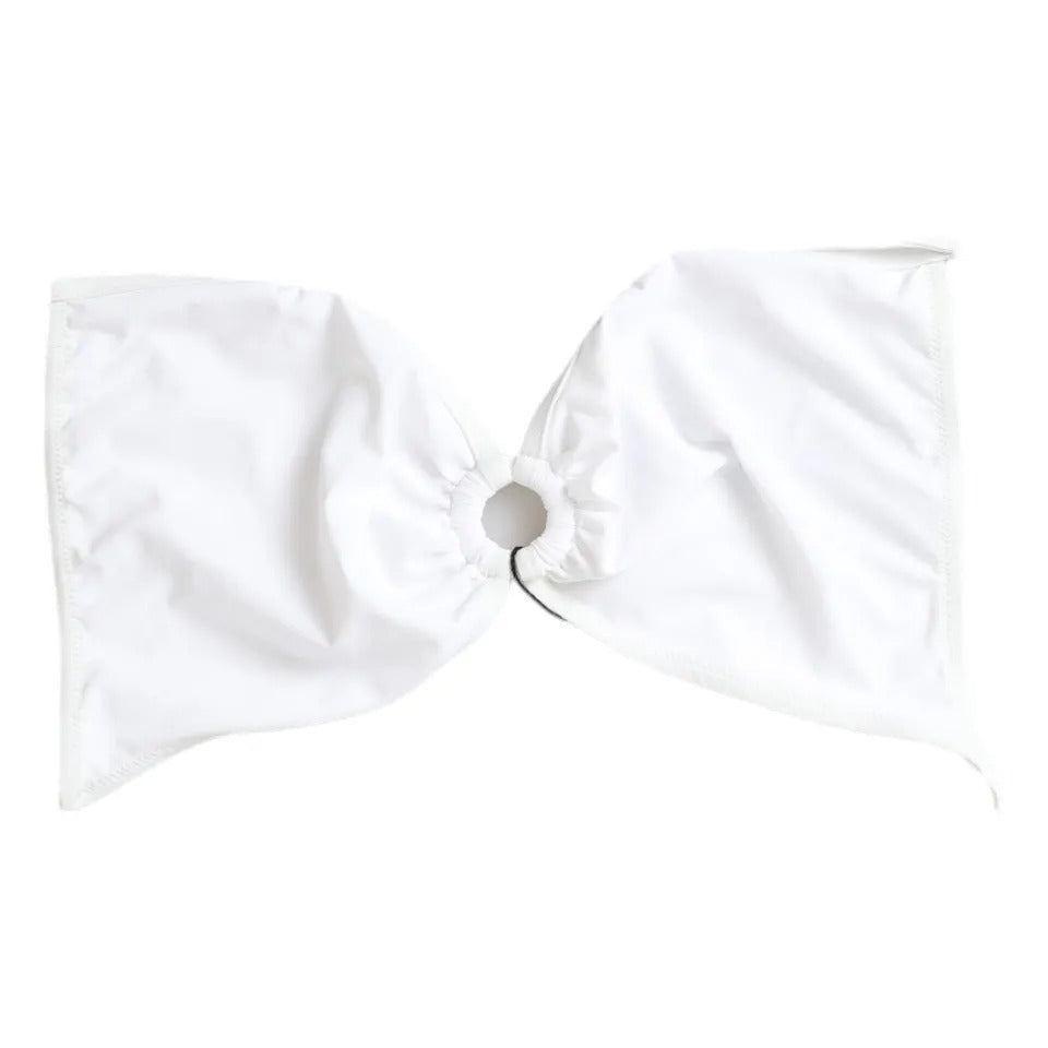 Dolce & Gabbana White Nylon Stretch Swimwear Top Women's Bikini (Pre-Owned)