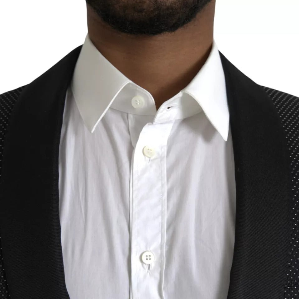 Dolce & Gabbana Dark Gray Jacquard MARTINI Single Breasted Coat Men's Blazer (Pre-Owned)