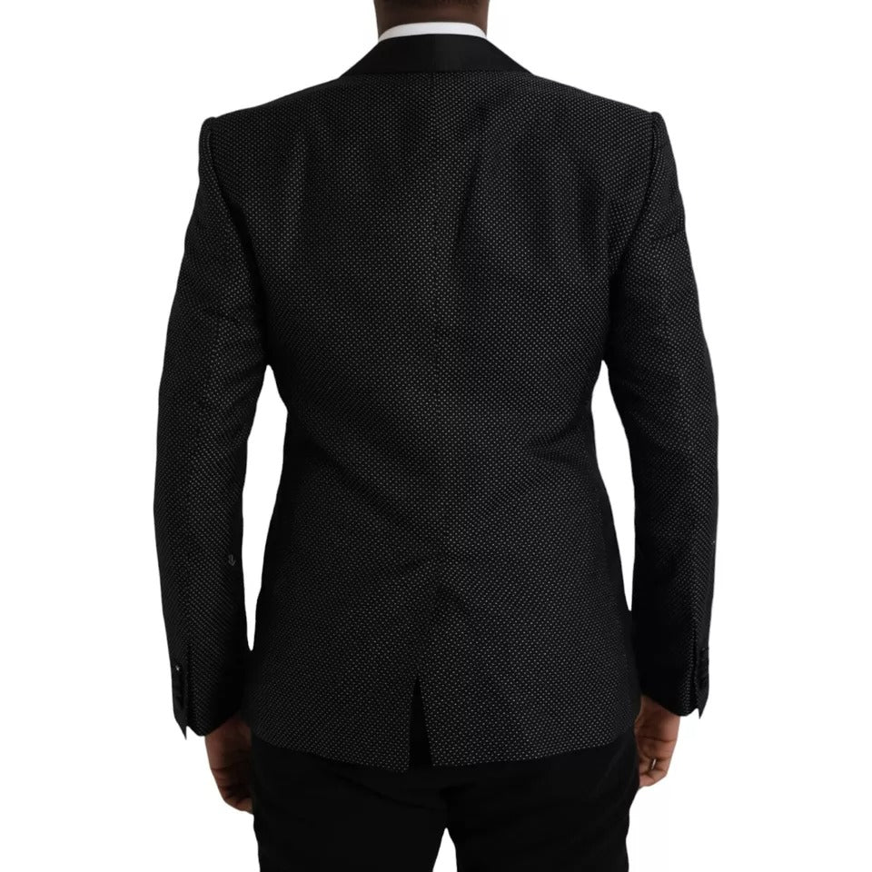 Dolce & Gabbana Dark Gray Jacquard MARTINI Single Breasted Coat Men's Blazer (Pre-Owned)
