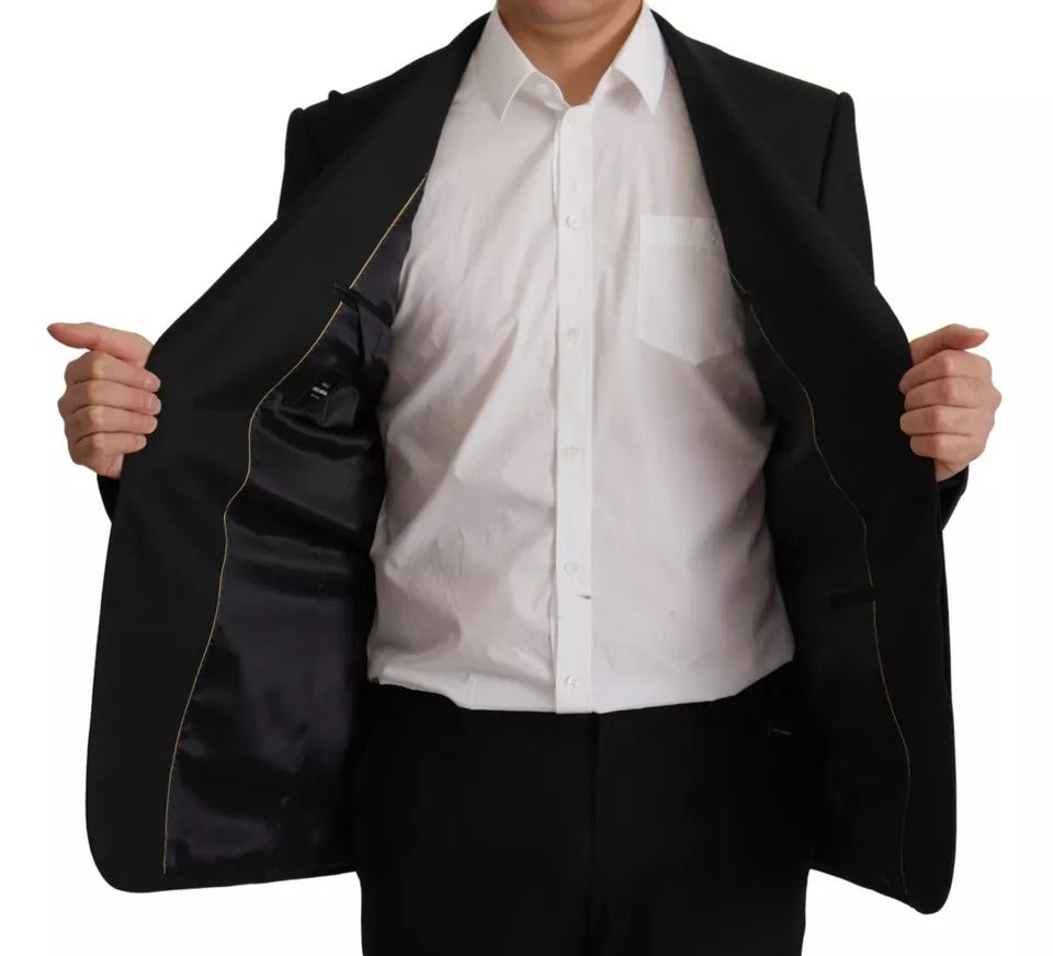 Dolce & Gabbana Black Polyester Single Breasted Men's BlazerJacket (Pre-Owned)