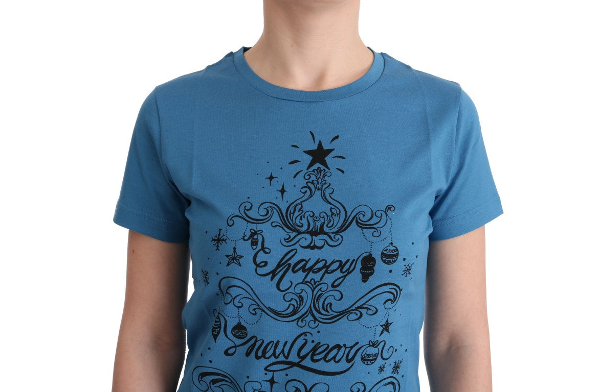 Dolce & Gabbana Blue Cotton 2017 Motive Women's T-Shirt