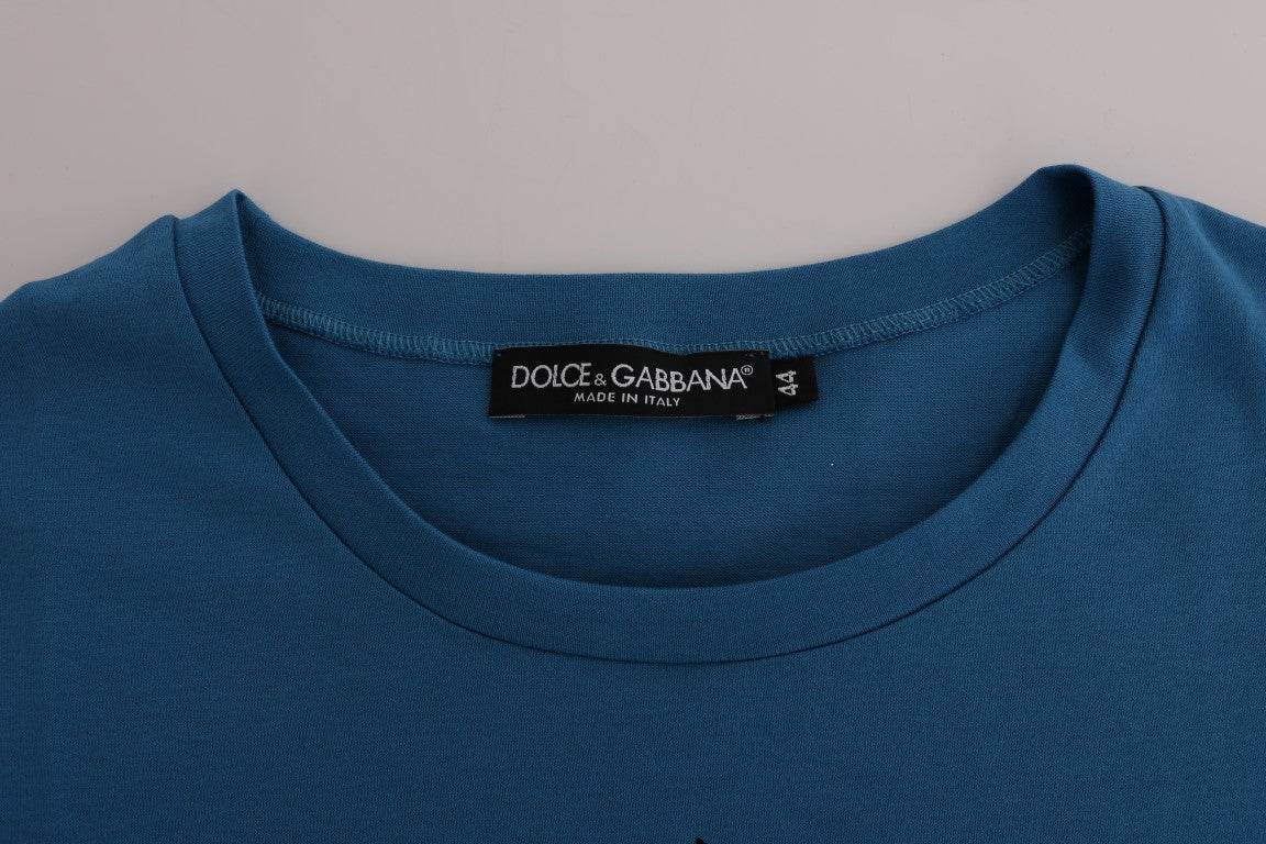 Dolce & Gabbana Blue Cotton 2017 Motive Women's T-Shirt
